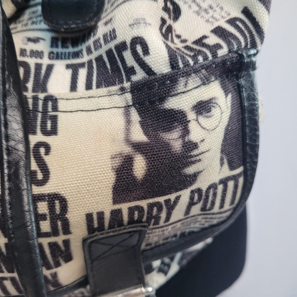Harry Potter Daily Prophet Allover Newspaper Print Slouch Backpack - Picture 3 of 15